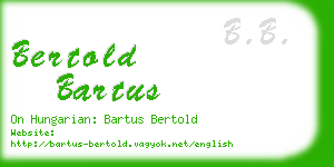 bertold bartus business card